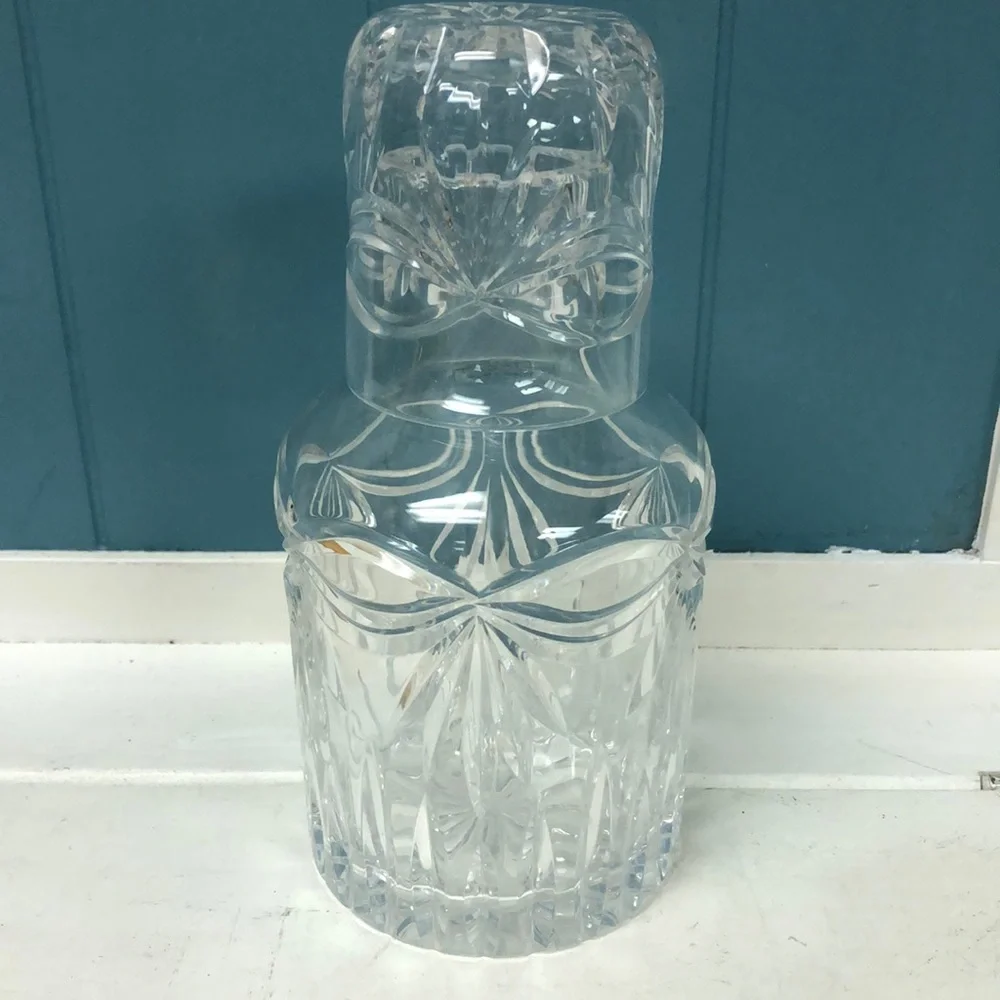 Noble Excellence Crystal bedside Carafe Cup +‎ Pitcher wine and whiskey Decanter